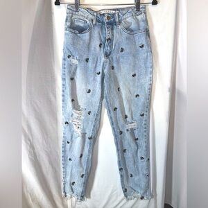 Tinseltown butterfly high waisted jeans